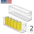 thumbnail image 3 of Plastic Stackable Pantry Bin -  Storage Bins with Handles for Cabinets or Fridge - Set of 2, 3 of 7