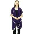 thumbnail image 1 of Bimba Women Lightweight Georgette Waterfall Shrug Asymmetrical Hem Open Front Coverup, 1 of 1