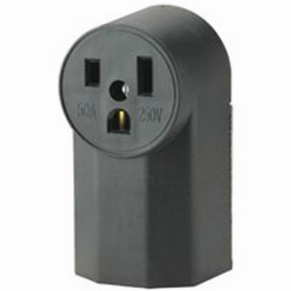 The Eaton WD1252 2-Pole 3-Wire 50-Amp 125-Volt Surface Mount Power Receptacle, Black,Original Version,Small