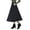 Black, variant on Womens Fall Winter Wool Skirt High Waisted Pleated A Line Flowy Midi Skirt with Pockets