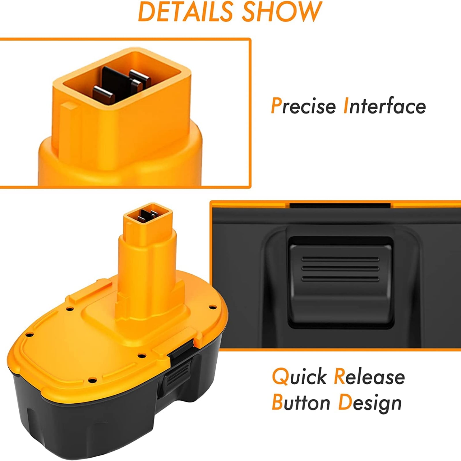 2Packs DC9098 4.0Ah Replacement Battery Compatible with Dewalt 18V Battery Ni-MH DC9096 DC9099 DW9095 DW9096 DW9098 DE9039 Cordless Power Tools