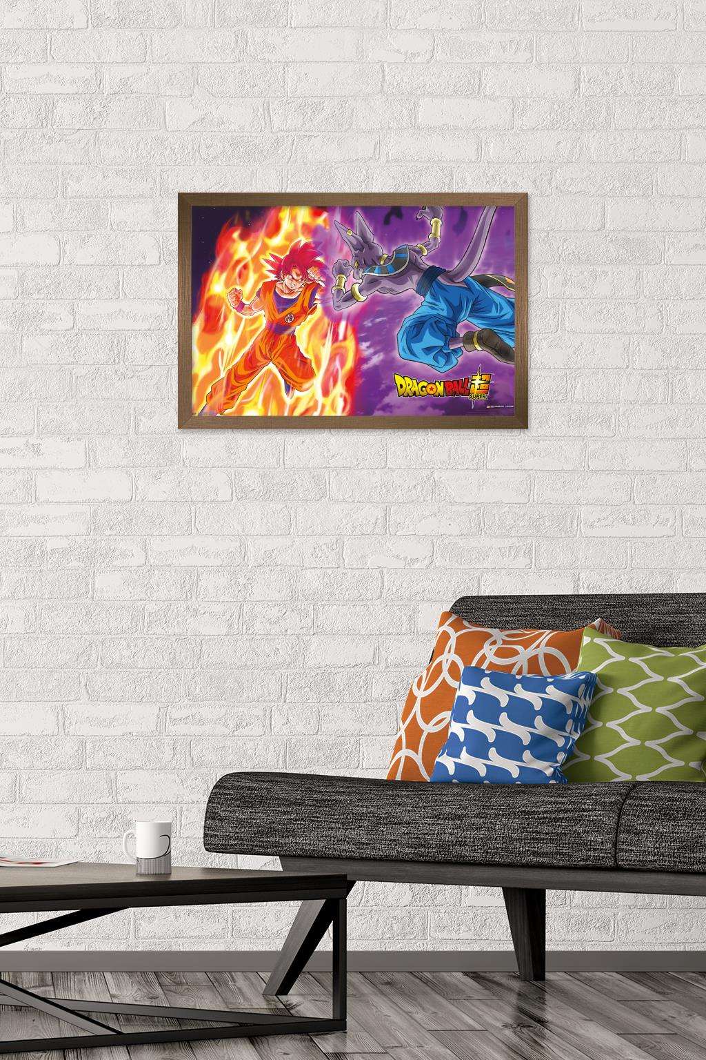 Dragon Ball: Super - Gods Battle Wall Poster, 14.725" x 22.375", Framed
