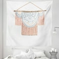 thumbnail image 1 of Simple Boho Tapestry, Macrame Ornament Knots Tied Look Print Pastel Illustration Art, Fabric Wall Hanging Decor for Bedroom Living Room Dorm, 5 Sizes, White Pale Grey and Salmon, by Ambesonne, 1 of 1