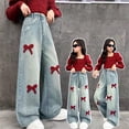 thumbnail image 7 of EnJoCho Girls Wide Leg Jeans Loose High Waist Bow Embroidery Denim Pants Skateboard Style Pocket Trousers For Kids Spring Fall Trendy Y2𝖪 Streetwear Casual Daily Outfit, 7 of 7