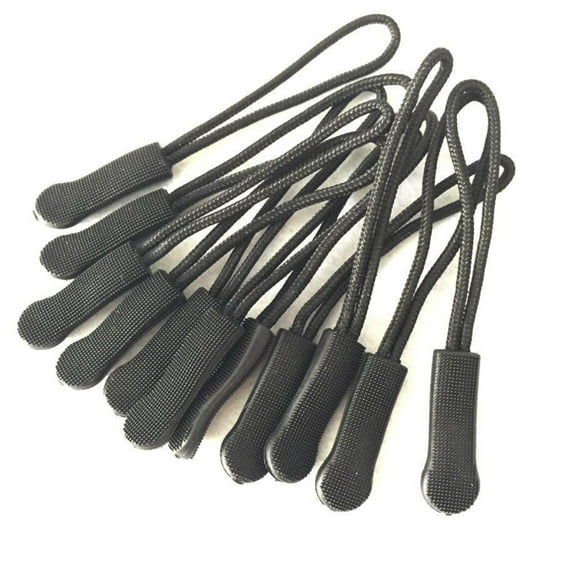 20 Pcs Handbag Zipper Coat Puller Luggage Belt Strap Pulls Black