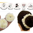 thumbnail image 2 of Indian Jasmine Hair Flowers - Perfect Gajra for Women's Hair Accessories White Gajra Artificial Flower Jewelry Handmade For Women (Set of 4), 2 of 5