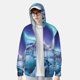 thumbnail image 2 of Balery Night At Lake Aurora 1 Sudadera ligera de manga larga con capucha y protección solar UPF 50+ para hombre y mujer, ideal para pesca y running-3X-Large, 2 of 7