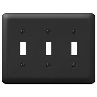 - Black Metal Triple Toggle Switch Wall Plate Cover