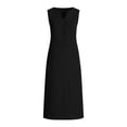 thumbnail image 3 of YueHuiYing Women Cute Sleeveless Ruffled Deep V Neck Dresses Cotton Linen Dress for Summer Casual Shift Dress, 3 of 7