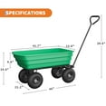thumbnail image 2 of 1200 LBS Heavy Duty Poly Dump Cart, 10" No-Flat Tires, 180° Rotating Handle & Quick-Release for Garden Landscaping, 2 of 6