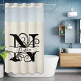 thumbnail image 6 of No Hook Shower Curtains with Detachable Snap-in Liner Set, Letter N Waterproof Hotel Style Bathroom Shower Curtain, Monogram Words Breathable Mesh Top Window Bath Curtains 36''x72'', 6 of 9