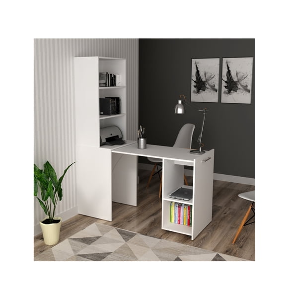 Escritorio Plegable Con Biblioteca Para Casa U Oficina