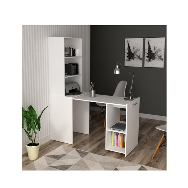 Escritorio Plegable Con Biblioteca Para Casa U Oficina