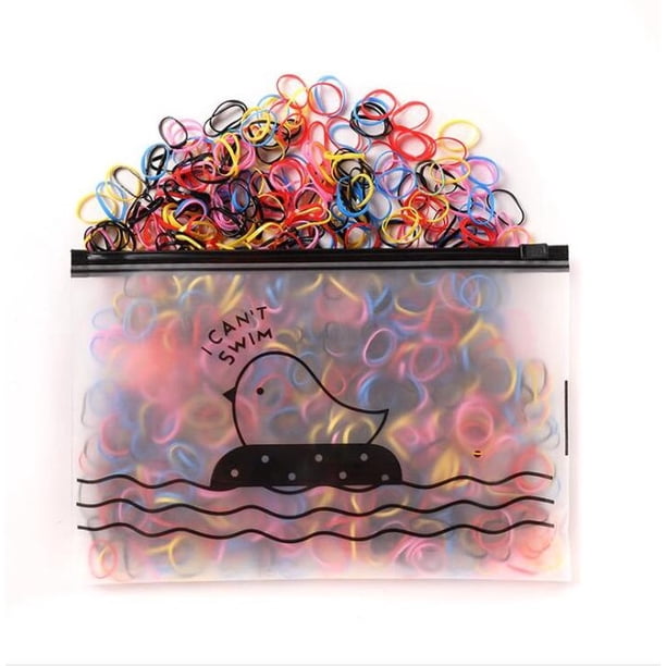 1000 Piezas/Bolsa Elástica Desechable Multicolor Para El Cabello