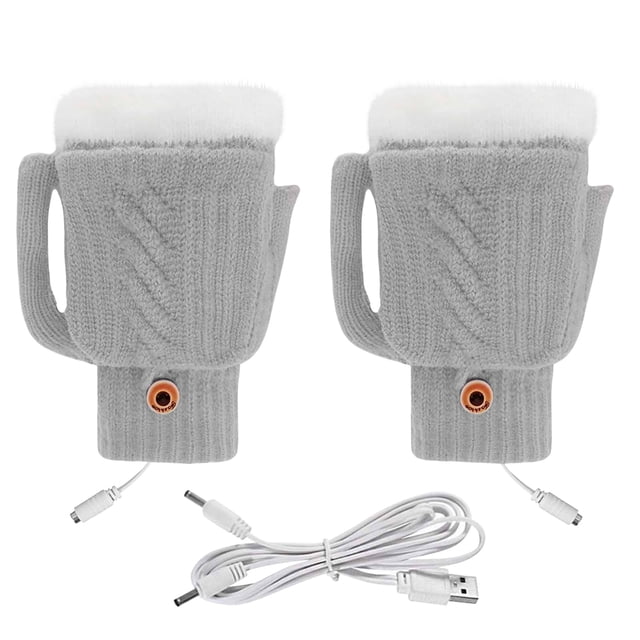 Guantes de calentamiento de punto de concha de medio dedo cálidos de protección contra el frío de invierno recargables USB inteligentes Fridja nalpqowj28018