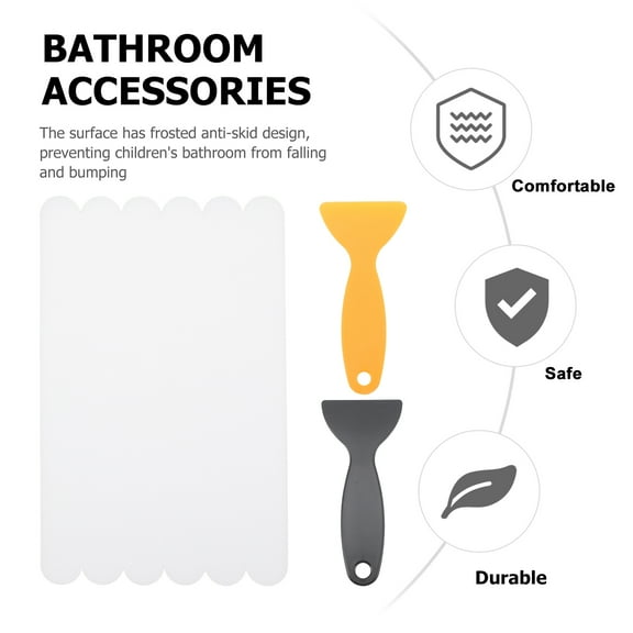 Zcyifa bathtub nonslip stickers 6Pcs Anti-Slip Shower Stickers Safety Strips with Scrapers for Bath Tub Shower Stairs