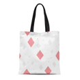 thumbnail image 1 of NUDECOR Sac Fourre-Tout en Toile Carrés Abstraits Gris avec Lignes sur Motif Rouge Sac à Provisions Réutilisable, 1 of 1