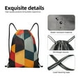 thumbnail image 4 of Honeii Geometric Cube Pattern Art Print Drawstring Backpack,Drawstring Bags String Backpack Gym Cinch Sack Backpack Sport Bag Draw-Medium, 4 of 6