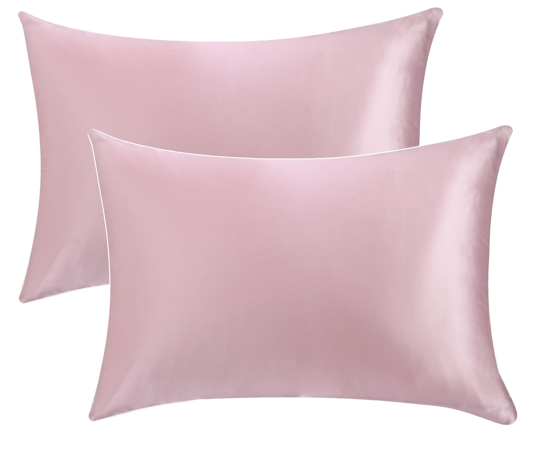 Gilbin Satin Pillowcase for Hair and Skin Silk Pillowcases Set of 4 - with Envelope Closure - with Hidden Zipper - Queen Satin Pillowcase (Pink)