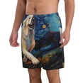 thumbnail image 2 of KLL Vintage Starry Sky Labrador A Men's Casual Summer Beach Shorts Hawaiian Shorts with Pockets-XX-Large, 2 of 5