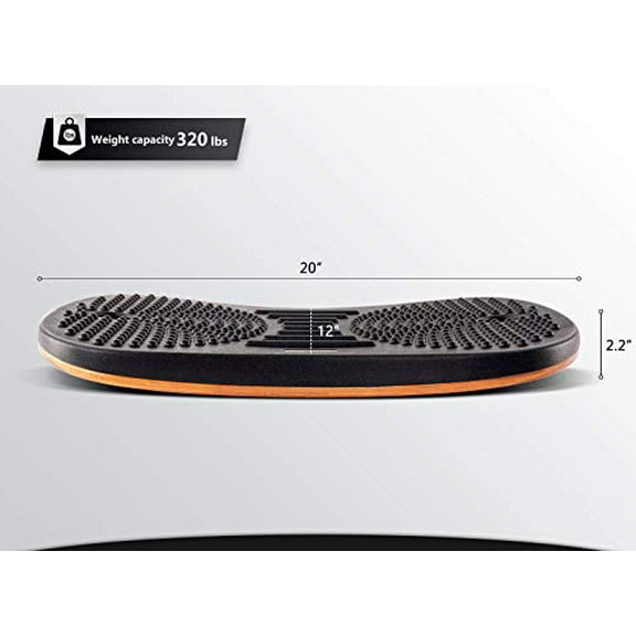 FEZIBO Standing Desk Mat Balance Board, Anti Fatigue Mat Standing Desk Office, Wobble Board with Ergonomic Design, Obsidian Black