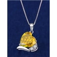 thumbnail image 5 of 6.06 Carat TCW Heart Cut Gemstone Created Citrine 925 Sterling Silver Necklace Pendant with free 18 Chain, 5 of 7