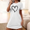 thumbnail image 2 of Tnhcen Robe de Nuit à Manches Courtes en Soie de Lait Brossée Double Face Grande Taille pour Femmes Col Rond Été Imprimé Mignon Extensible Polyester Spandex P-2TG pour un Confort Optimal, 2 of 5