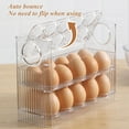 thumbnail image 4 of Rejilla para huevos para refrigerador, puerta abatible para refrigerador, bandeja para guardar huevos, contenedor para ahorrar espacio, caja para guardar huevos, color blanco, 4 of 7