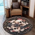 thumbnail image 3 of Camping Scene Round Area Rug, tent forest mountain circle carpet for living room or cabin, soft washable non-slip floor mat, outdoor adventure décor accent, 3 of 6