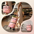 thumbnail image 7 of Foldable Rolling Shopping Tote Bag with Wheels Floral Print Portable Grocery Cart Travel, 7 of 7
