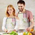 thumbnail image 5 of Pioneer Flower Floral Print Pattern Apron-Garden Aprons for Women with Pockets-Cotton Linen Waterproof Kitchen Cooking Gardening Aprons Adjustable for Kitchen,Cooking,BBQ and Salon 33x27 Inch, 5 of 7
