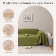 thumbnail image 6 of HUGNEO 71"x51" Chenille Sofa Cover, Non Slip Soft Tassel Couch Cover, Machine Washable Furniture Protector for Kids Pets, Tea Green, 6 of 11