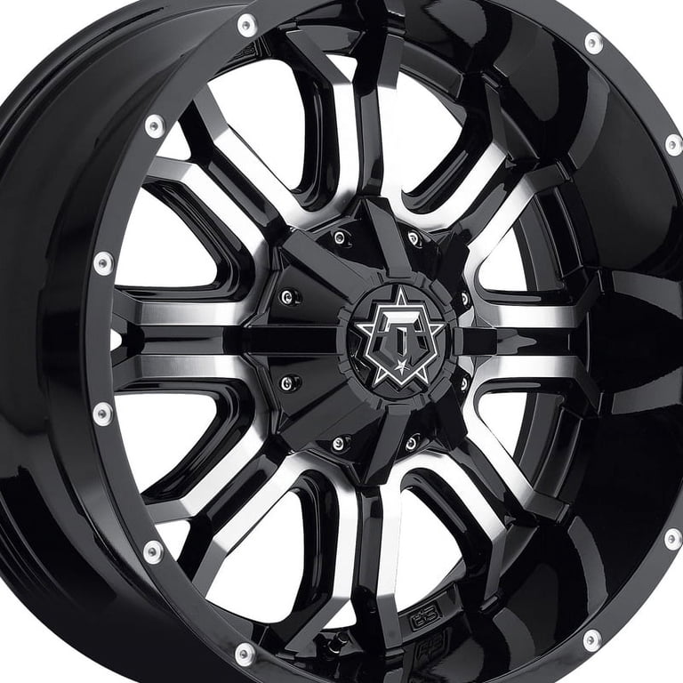 TIS 535MB 20x9 Gloss Black Machined Face Wheel with Chrome Star