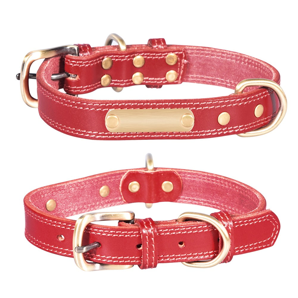 lokalisere Myrde Strålende Personalized Dog Collars Adjustable Soft Leather Custom Dog Collar Can DIY  Engrave Name ID Tags For Cat Puppy Large Dogs Pet Accessories - Walmart.com