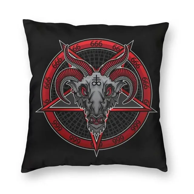 Funda de cojín con estampado de esqueleto de diablo, cabra, Satán, para decoración del hogar, sala de estar, sofá, coche