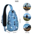 thumbnail image 4 of Crossbody Sling Backpack for Women Men Ocean Cute Shark Shoulder Sling Crossbody Casual Chest Bag for Travel Sports Running Hiking, 4 of 5