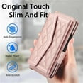 thumbnail image 7 of HCTian for Samsung Z Fold 5 Crossbody Lanyard Leather Wallet Card Phone Case Wrist Rope Flip Stand Cover, 7 of 7