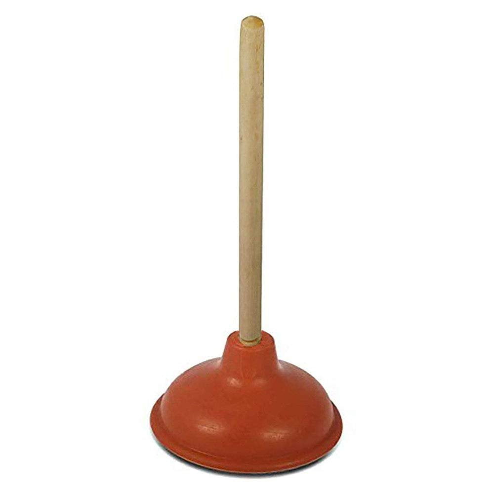 Precision Pressure Original Bathroom Toilet Plunger Suction Cup with Long Wooden Handle Fix