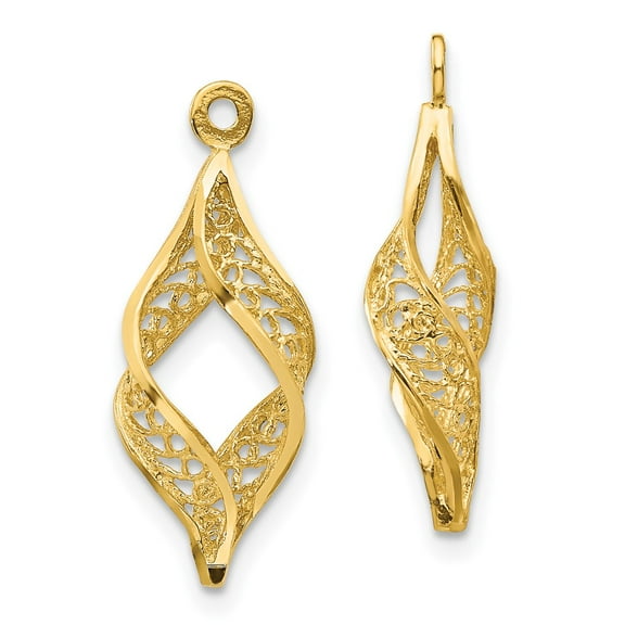 Primal Gold 14 Karat Yellow Gold Filigree Swirl Earring Jackets