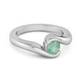 thumbnail image 2 of Ocean Wave 925 Sterling Silver 0.10 Ctw Emerald Valentines Day Gifts Ring, 2 of 3