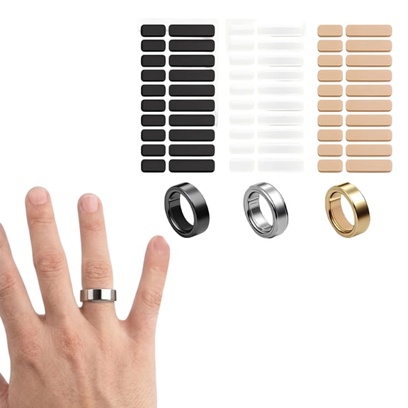 60 pcs Rings Size Adjuster, Silicone Invisible Ring Size Adjuster for Loose Rings Compatible(Black White Skin,60 pieces totally)