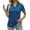 Blue, variant on ZHENWEI Womens Collared Casual Short Sleeve V Neck Polo T Shirts Loose Tunic Tops Blouses with Pocket