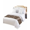 thumbnail image 2 of Xipuska Medieval Bed Runners for Cal King Size Bed, Decorative Bed Throws for Foot of Bed, Rustic Weathered Grunge Cottage Scene Wooden Bed Runner Sofa Throw Bedding Scarf Slipcover for Bedroom, 2 of 6