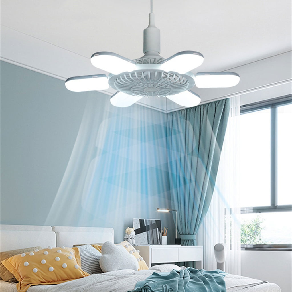 Osdhezcn Ceiling Fan LED Ceiling Garage Light Workshop Lighting Plastic Texture Fan Light