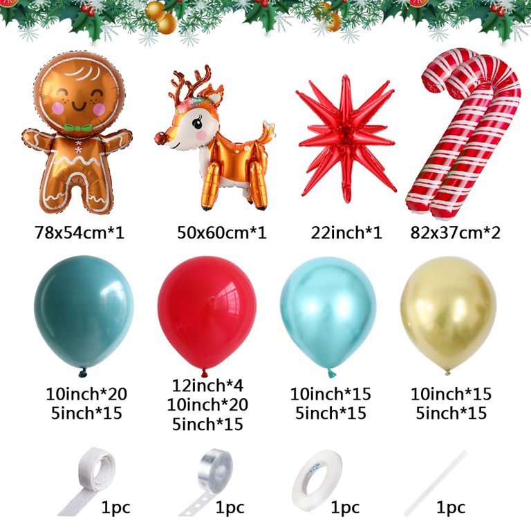 Bonropin Christmas Balloon Garland Kit – Red, White, Candy & Star Balloons For Holiday Decor