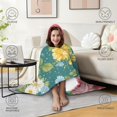 thumbnail image 4 of Wearable Blanket,Pioneer Flower Floral Print Pattern Hooded Wearable Flannel Blanket for Adults & Teens with Buckle,Winter Poncho Shawl Wrap Cape,50"x60", 4 of 5
