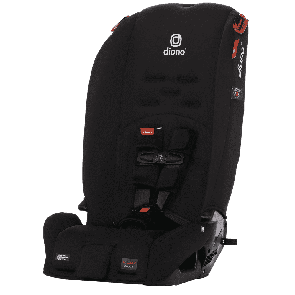 (3 pack) Diono Radian 3R, 3-in-1 Convertible Car Seat, Rear Facing & Forward Facing, 10 Years 1 Car Seat, Slim Fit 3 Across, Jet Black