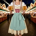 thumbnail image 2 of Lenago Womens Apron Dresses For Women Oktoberfest Costumes Multiple Color Schemes Square Collar Short Sleeves Dirndl Dresses German Dresses Festival Bavarian Costume Beer Carnival Women Party Dresses, 2 of 9