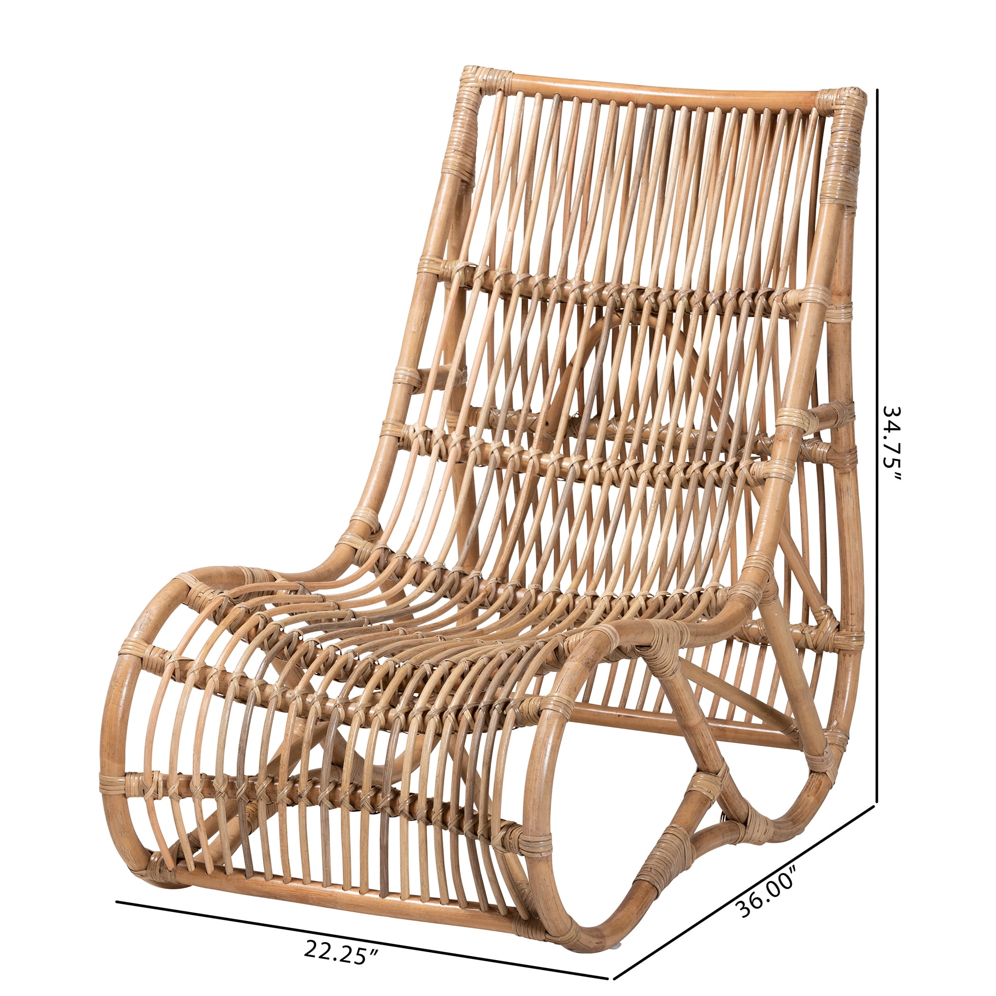 bali pari Genera Rattan BOHO Lounge Chair Natural Brown Walmart