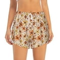 thumbnail image 2 of Balery Wildflowers Vintage Pattern Women's Running Shorts with Liner 2 Pockets Elastic Workout Athletic Gym Yoga Shorts-Small, 2 of 7